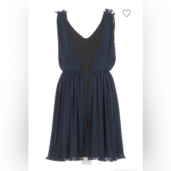 Tara Jarmon Paris Blue Chiffon Pleated Dress - Picture 1 of 9
